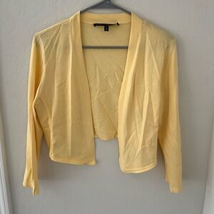 White House Black Market Pale Yellow Shrug Sweater, Sz M